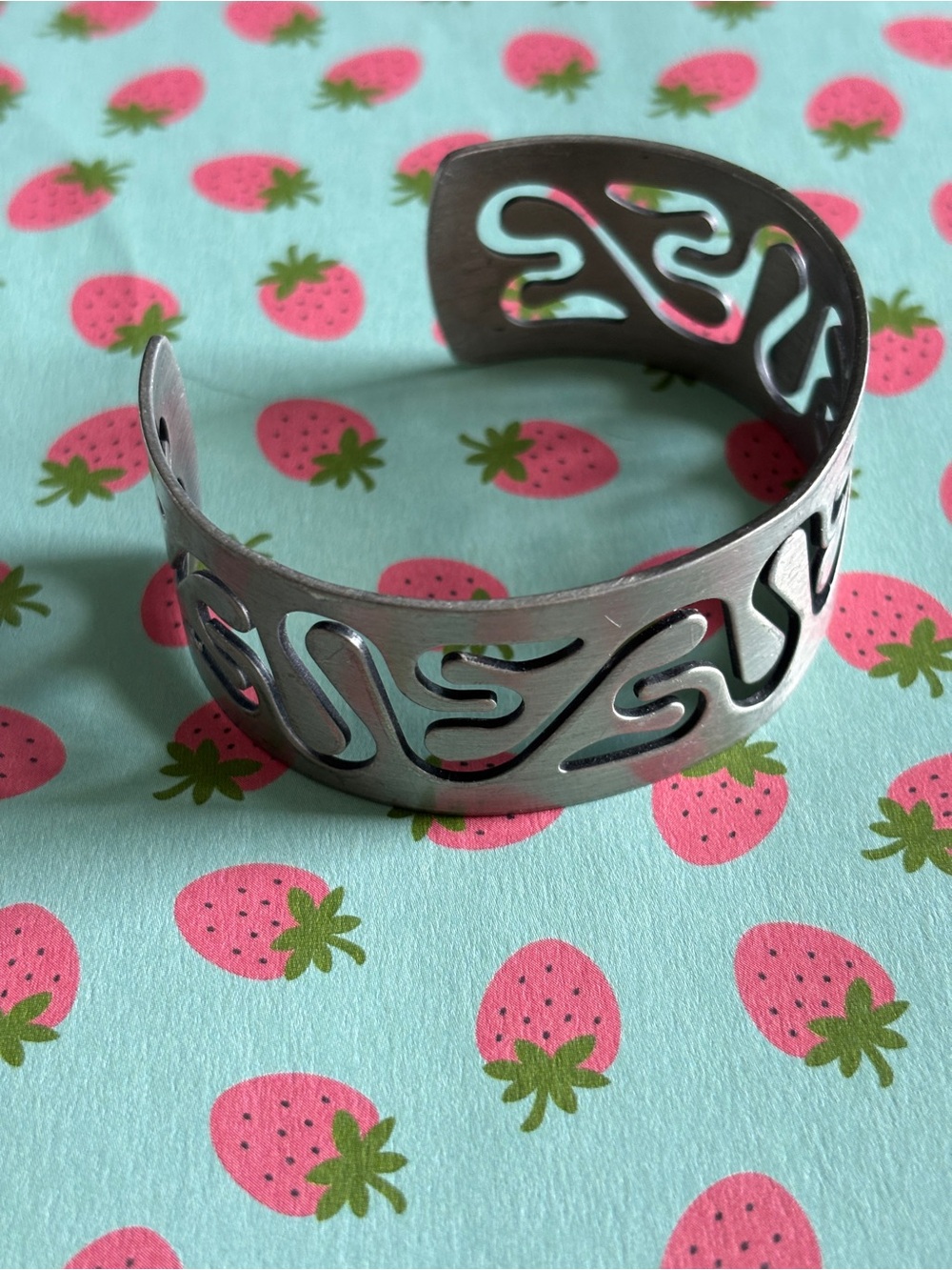 Unique Openwork Silver Cuff Bracelet
